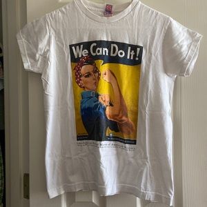 Rosie the Riveter White Graphic Tee